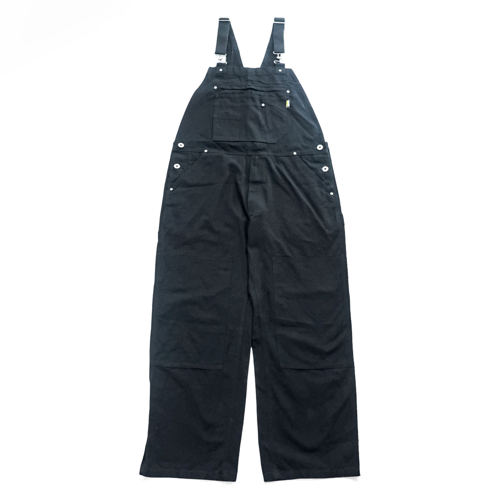 HOLMES WORKWEAR ダック キャンバス ダブルニー オーバーオール M ブラック ビブ サロペット