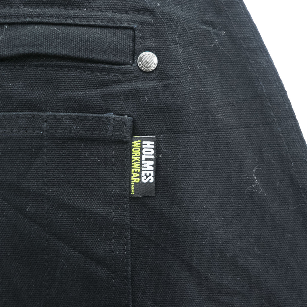 HOLMES WORKWEAR ダック キャンバス ダブルニー オーバーオール M ブラック ビブ サロペット