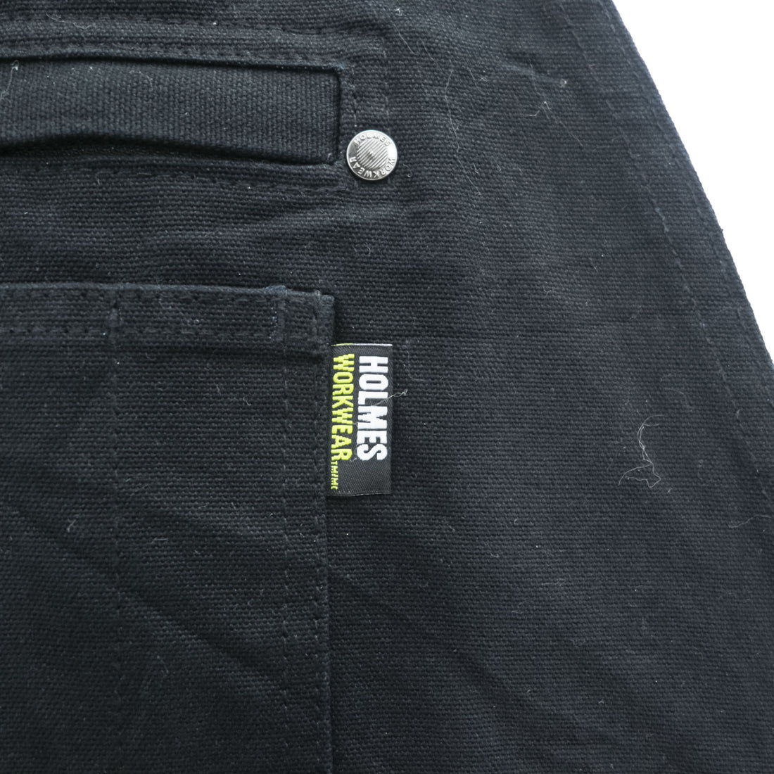 HOLMES WORKWEAR ダック キャンバス ダブルニー オーバーオール M ブラック ビブ サロペット