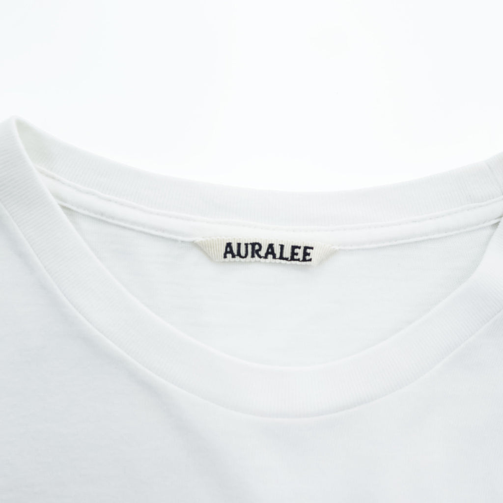 AURALEE 日本製 シームレス クルーネック ハーフスリーブ Tシャツ L ホワイト SEAMLESS CREW NECK HALF SLEEVE TEE 五分袖 A8ST02ST