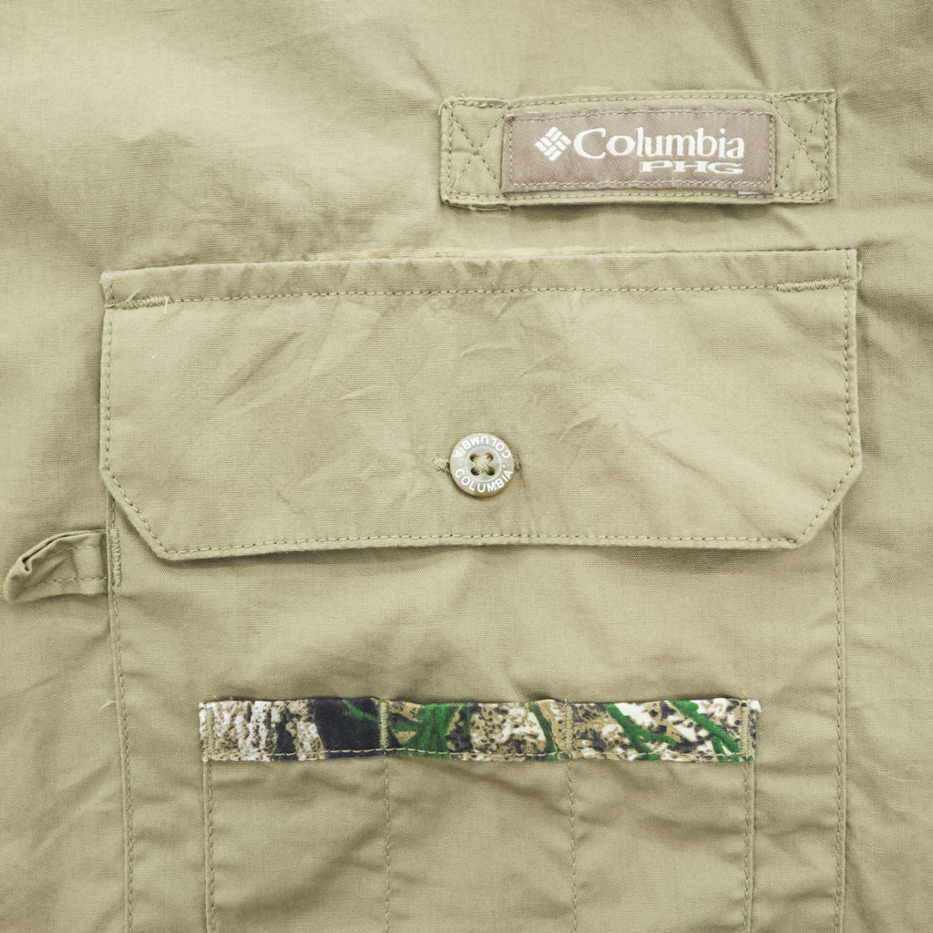 Columbia PHG 半袖 ハンティングシャツ XL メッシュ フィッシングシャツ メッシュ裏地 ボタンダウン HM7721