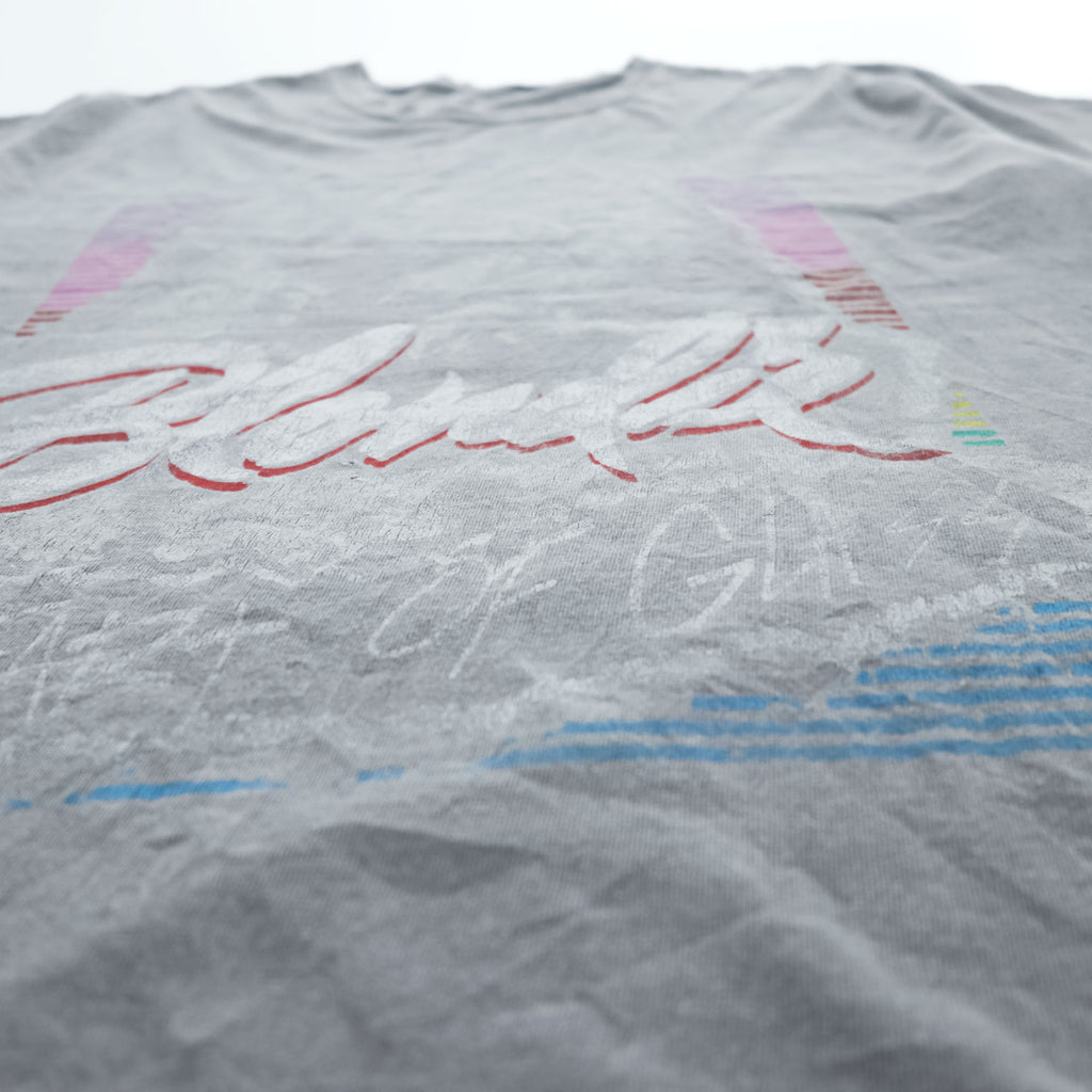 BLONDIE ブロンディー ロック バンド Tシャツ L グレーフェード Heart of Glass ヴィンテージ ダメージ加工