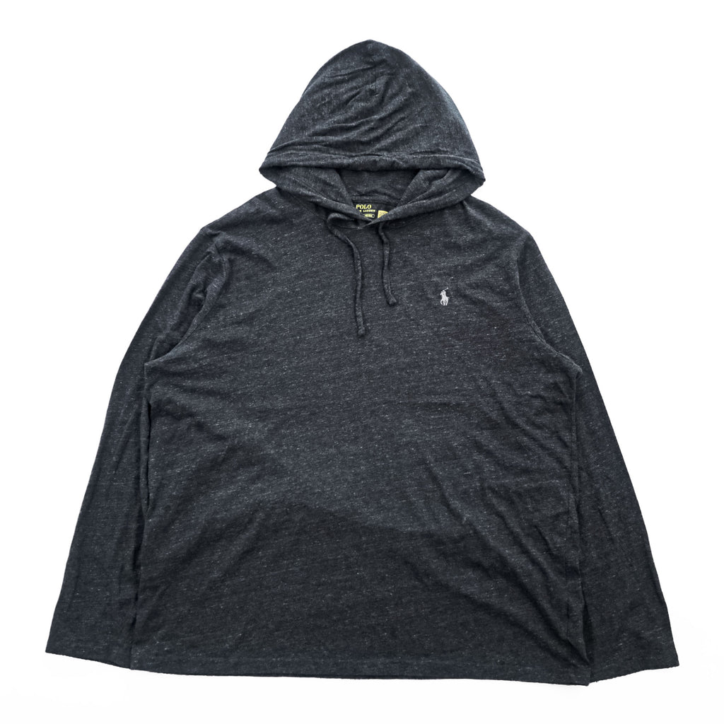 Polo Ralph Lauren フード付き 長袖 ロングスリーブ Tシャツ パーカー XL グレー スモールポニー ロゴ 刺繍