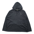Polo Ralph Lauren フード付き 長袖 ロングスリーブ Tシャツ パーカー XL グレー スモールポニー ロゴ 刺繍