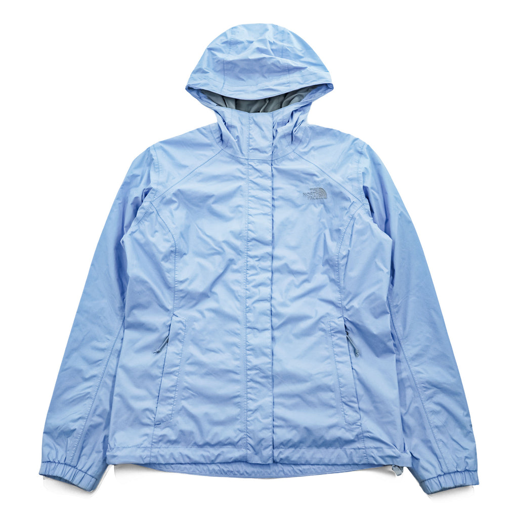 The North Face Resolve 2 DryVent Rain Jacket Light Blue Mesh Lined Hooded Size S