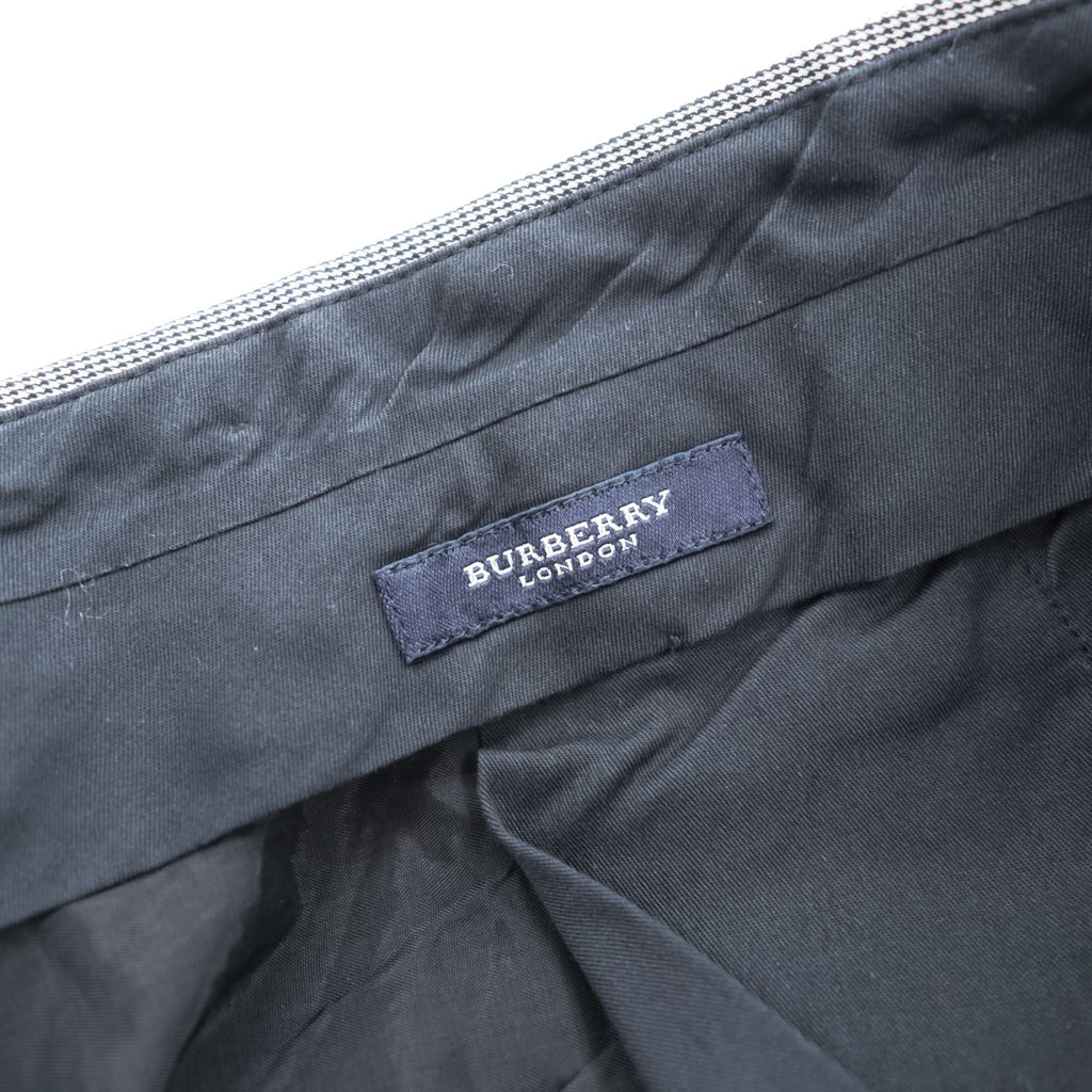 BURBERRY LONDON 日本製 スラックス パンツ L グレー ストレッチ 千鳥格子 グレンチェック