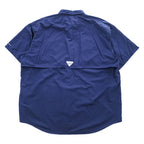 Columbia PFG バハマ BAHAMA 2 半袖 フィッシングシャツ XL ネイビー OMNI-SHADE メッシュ ベンチレーション FM7047