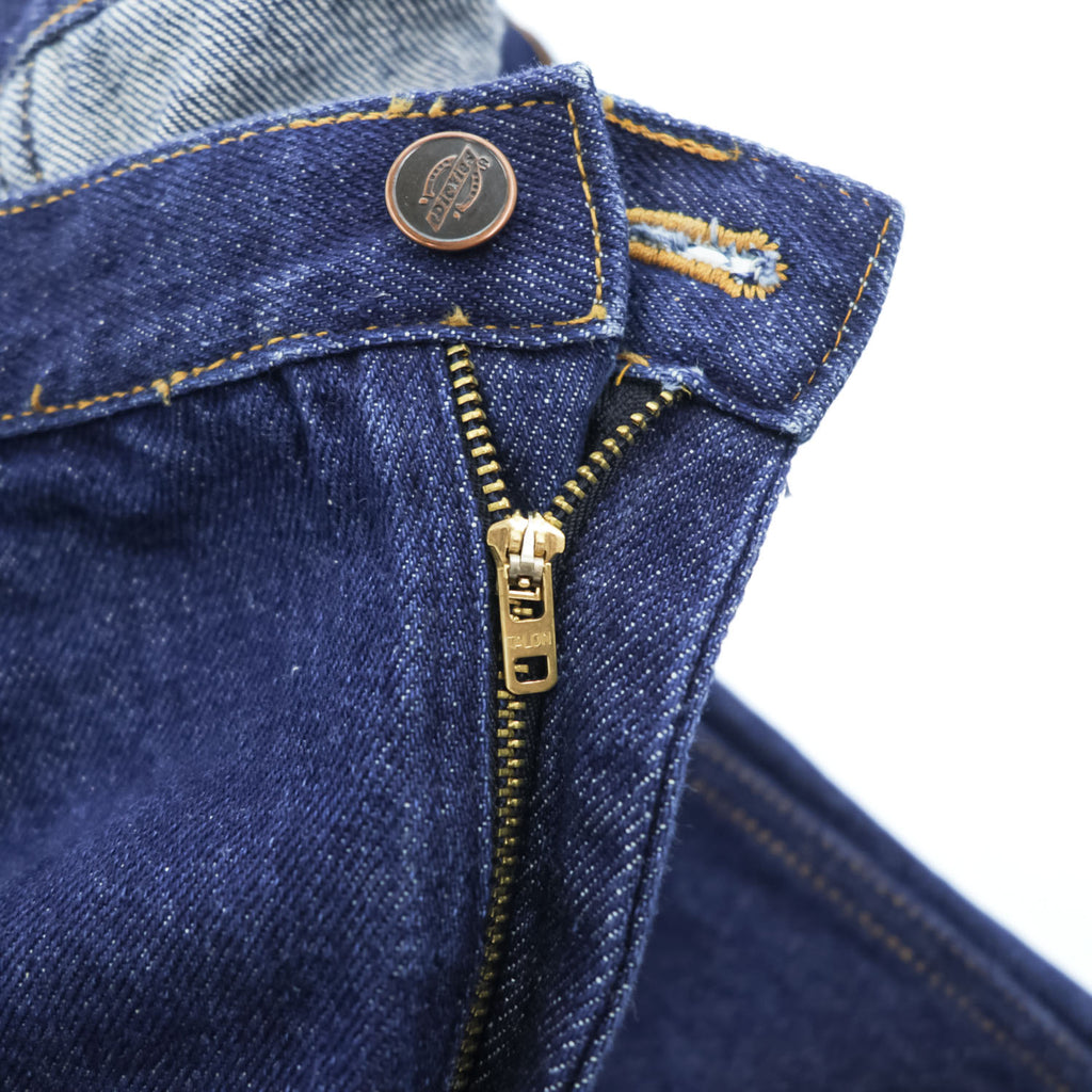 Dickies 90年代 ヴィンテージ デニムパンツ ジーンズ 38 × 30 インディゴ ベリーズ製 圧着タグ TALONジップ 濃紺 Z9393