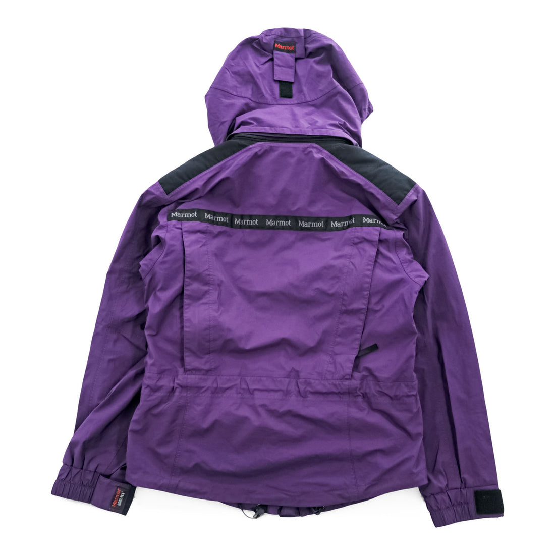 Vintage Marmot Gore-Tex 2 Ply Women's Ski Mountain Jacket Purple Black Hooded Shell Size S