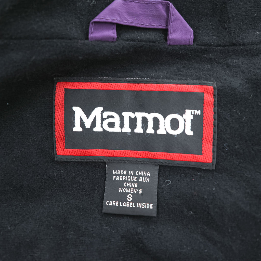 Vintage Marmot Gore-Tex 2 Ply Women's Ski Mountain Jacket Purple Black Hooded Shell Size S
