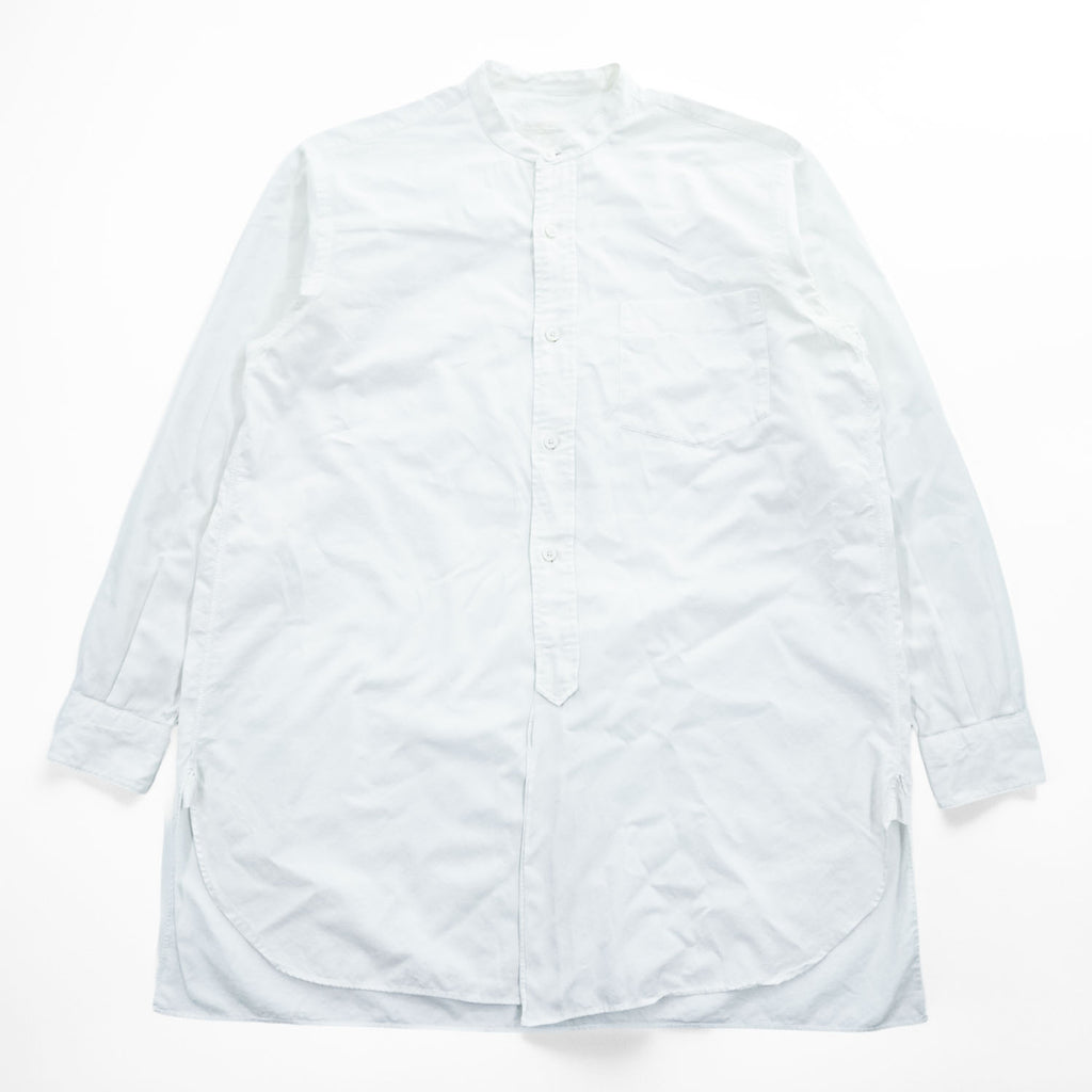 COMOLI 日本製 バンドカラーシャツ 長袖 ロング シャツ S ホワイト オーバーサイズ J03-02002