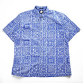 Reyn Spooner 90s Classic Fit Bandana Patchwork Aloha Shirt Blue White Short Sleeve Size XL