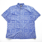 Reyn Spooner 90s Classic Fit Bandana Patchwork Aloha Shirt Blue White Short Sleeve Size XL