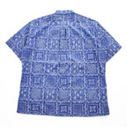 Reyn Spooner 90s Classic Fit Bandana Patchwork Aloha Shirt Blue White Short Sleeve Size XL
