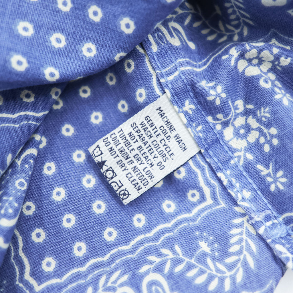 Reyn Spooner 90s Classic Fit Bandana Patchwork Aloha Shirt Blue White Short Sleeve Size XL