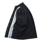 VAN HEUSEN STUDIO 半袖シャツ L ブラック グレー 縦ライン 切替 ボックスシルエット