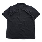 VAN HEUSEN STUDIO 半袖シャツ L ブラック グレー 縦ライン 切替 ボックスシルエット