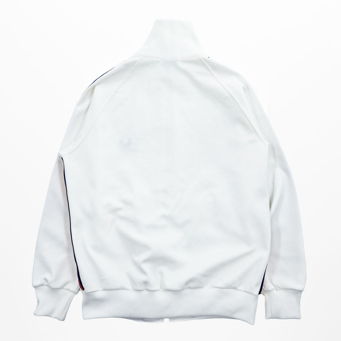 FRED PERRY 80s Vintage Made in Japan Jersey Track Jacket L White Embroidered Logo