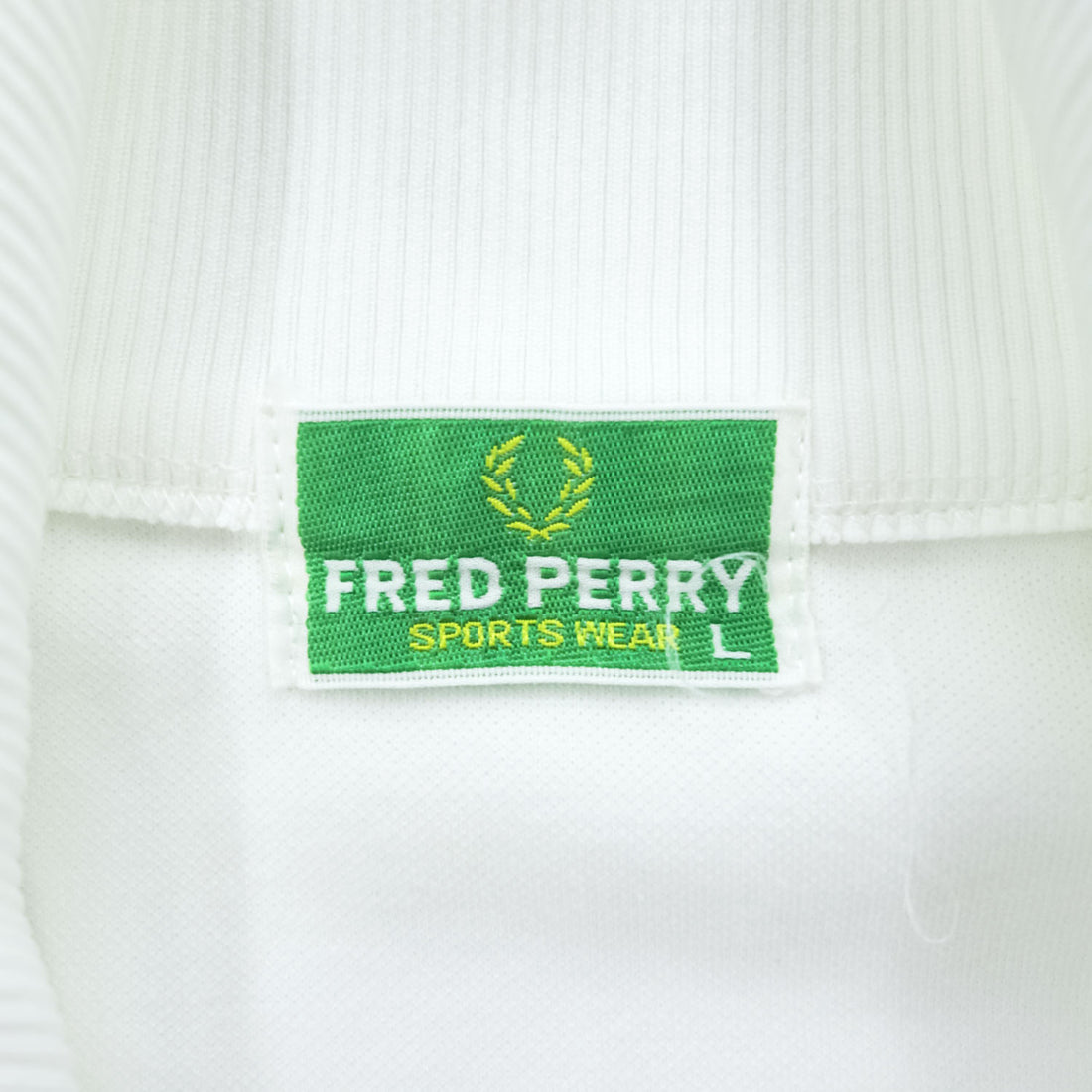 FRED PERRY 80s Vintage Made in Japan Jersey Track Jacket L White Embroidered Logo