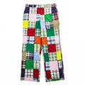 80s Vintage Bleeding Madras Patchwork Plaid Pants Multicolor Indian Fabric Preppy Trad Cotton Trousers