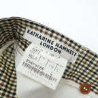 KATHARINE HAMNETT LONDON 90年代 ヴィンテージ 日本製 スラックス パンツ L ベージュ チェック ダブルカフス
