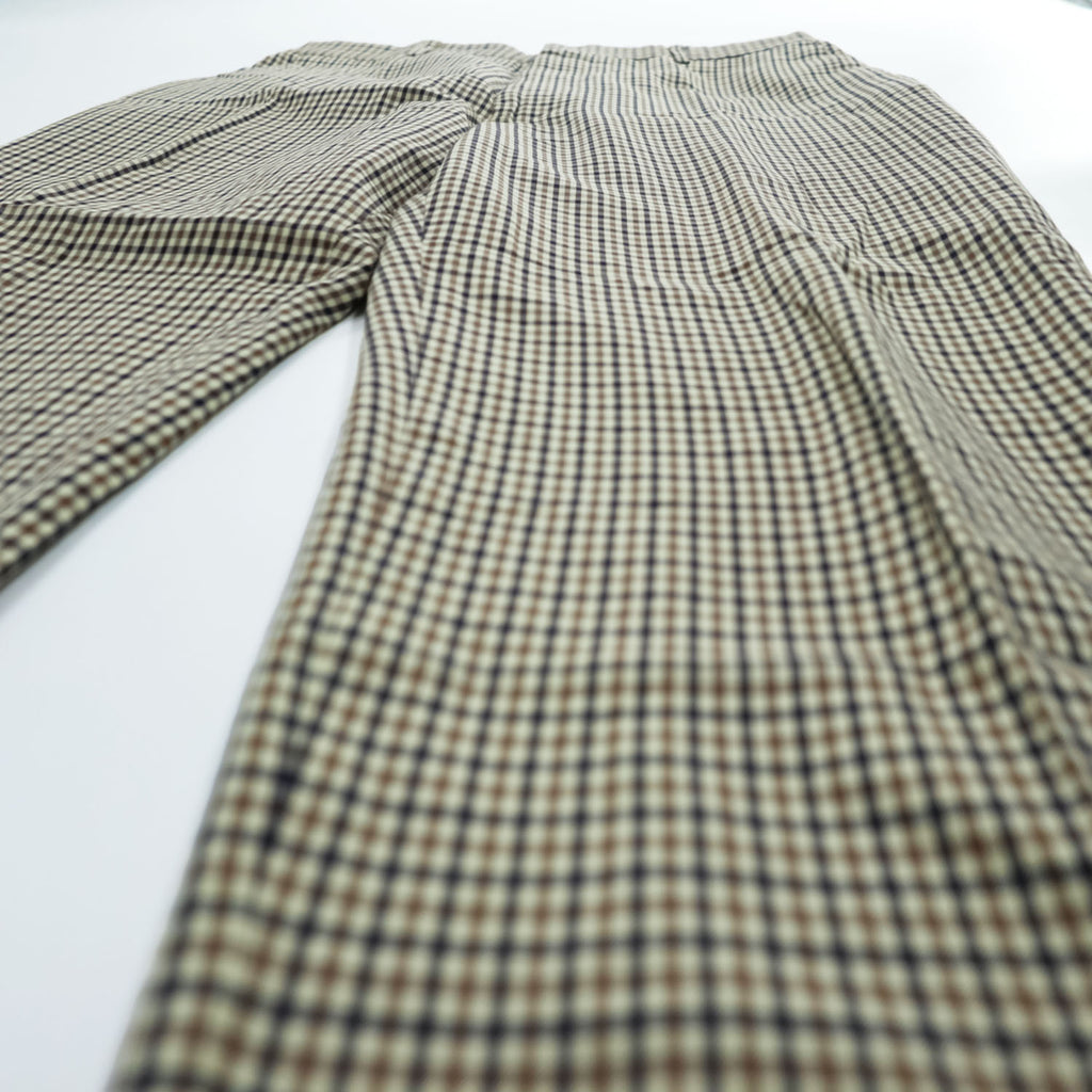 KATHARINE HAMNETT LONDON 90年代 ヴィンテージ 日本製 スラックス パンツ L ベージュ チェック ダブルカフス