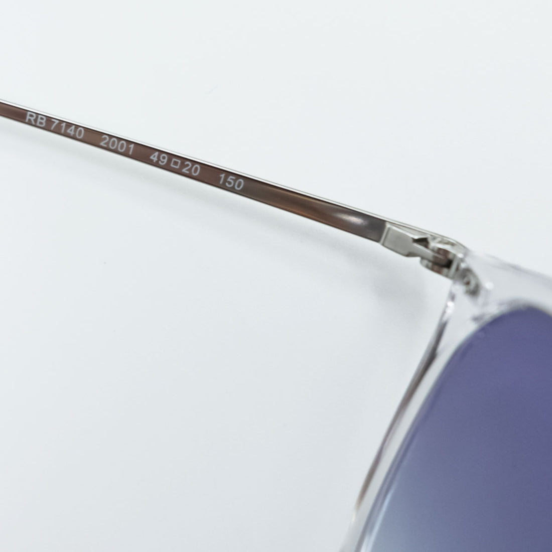 Ray-Ban ボストン サングラス シルバー クリア グラデーションレンズ RB7140 2001 49_20 150