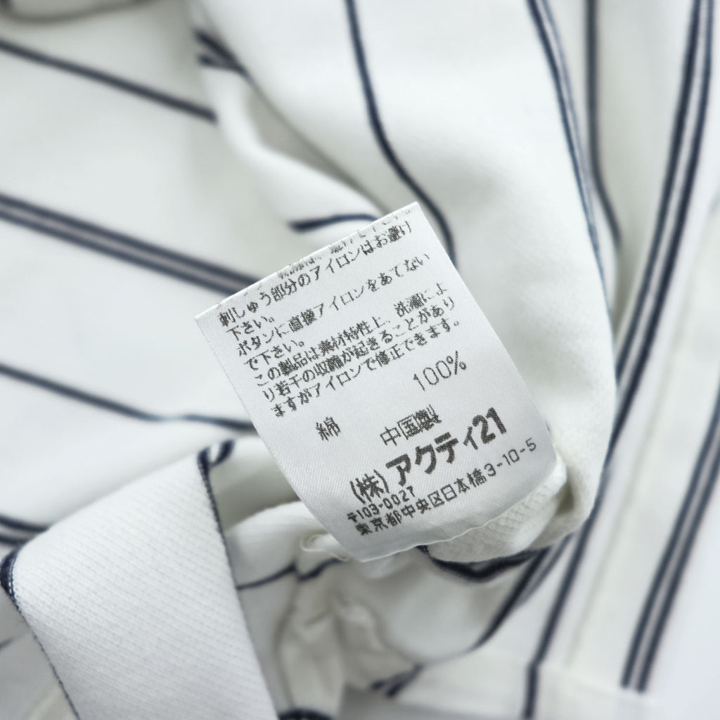 Polo Ralph Lauren 90年代 ヴィンテージ ポロシャツ M ネイビー ホワイト ボーダー スモールポニー ロゴ 刺繍 ポケット 鹿の子