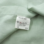 BURBERRY 90年代 ヴィンテージ 日本製 コットン リネン 半袖シャツ L グリーン 胸ポケット 鹿の子
