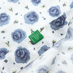 soe shirts 日本製 ドレスシャツ 長袖シャツ M ホワイト ブルー 花柄 薔薇 胸ポケット 2121-81-802