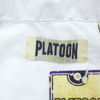 PLATOON キューバシャツ 半袖 オープンカラーシャツ XL ホワイト 刺繍 タック プリーツ 開襟 ボックスシルエット 4ポケット グアヤベラ 未使用品