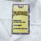 PLATOON キューバシャツ 半袖 オープンカラーシャツ XL ホワイト 刺繍 タック プリーツ 開襟 ボックスシルエット 4ポケット グアヤベラ 未使用品
