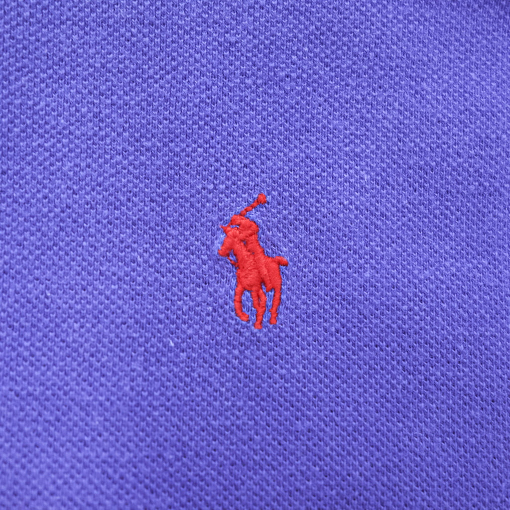 Polo Ralph Lauren 90年代 ヴィンテージ USA製 ポロシャツ M ブルー スモールポニー ロゴ 刺繍 鹿の子