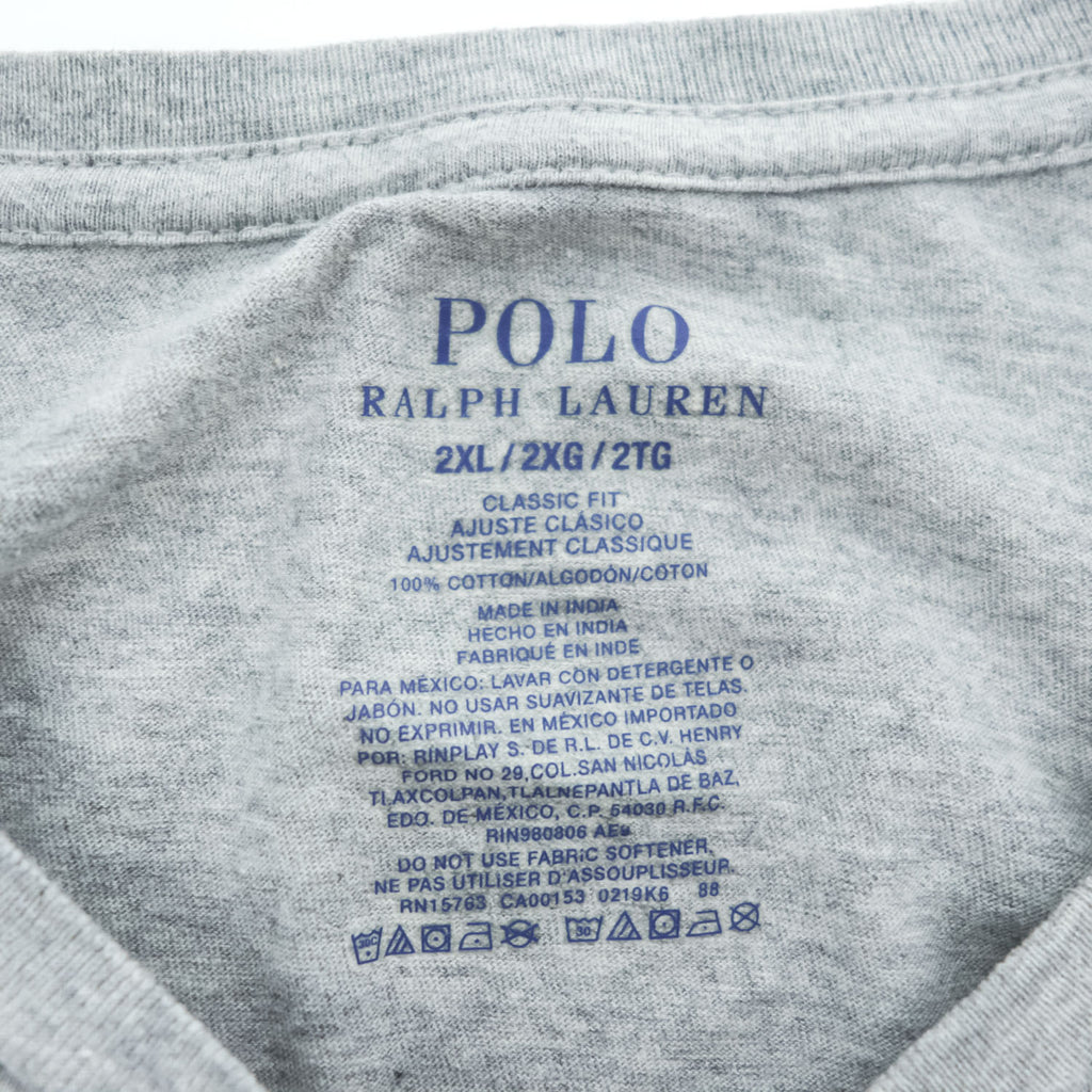 Polo Ralph Lauren ビッグサイズ 短丈 Tシャツ XL グレー スモールポニー ロゴ 刺繍 CLASSIC FIT