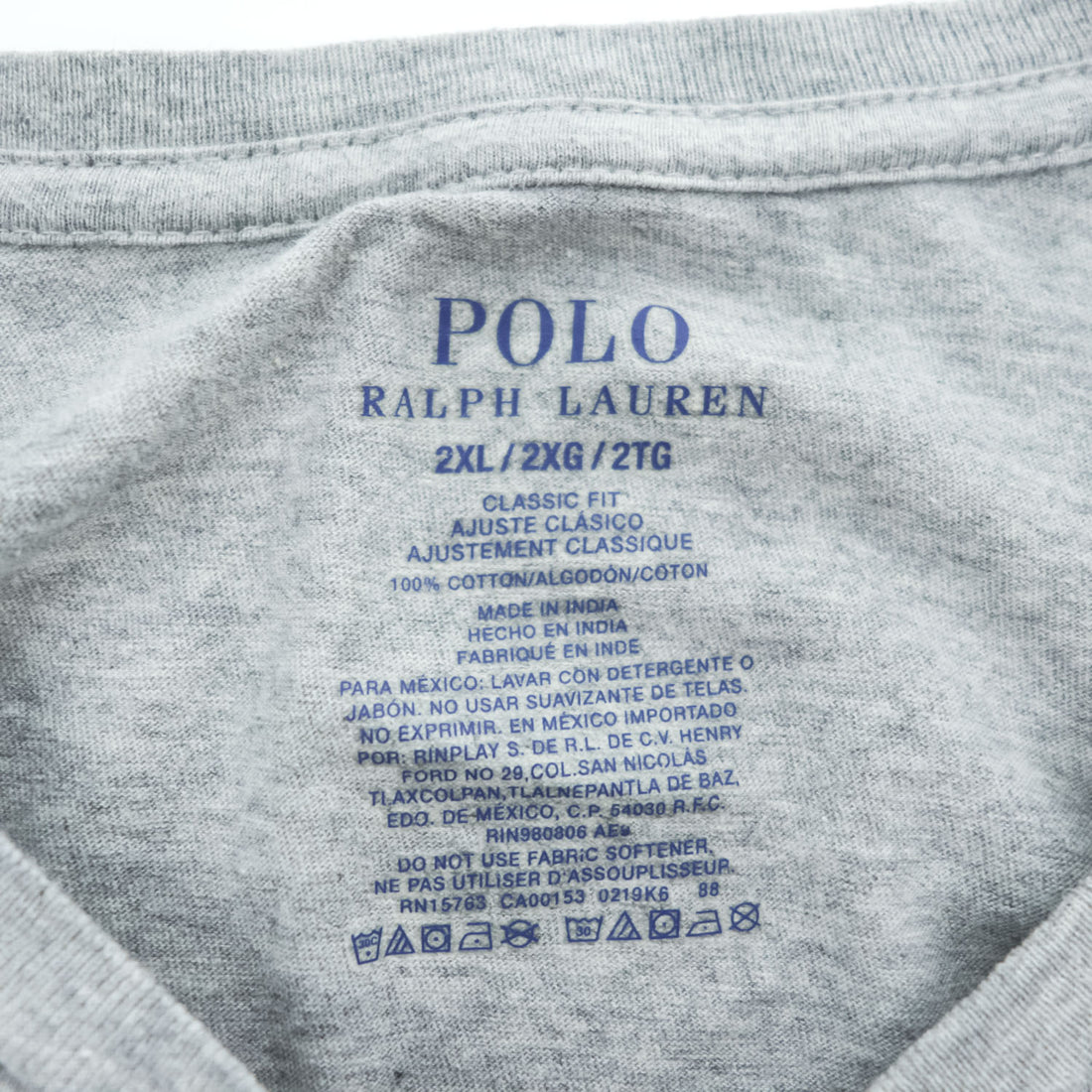 Polo Ralph Lauren ビッグサイズ 短丈 Tシャツ XL グレー スモールポニー ロゴ 刺繍 CLASSIC FIT