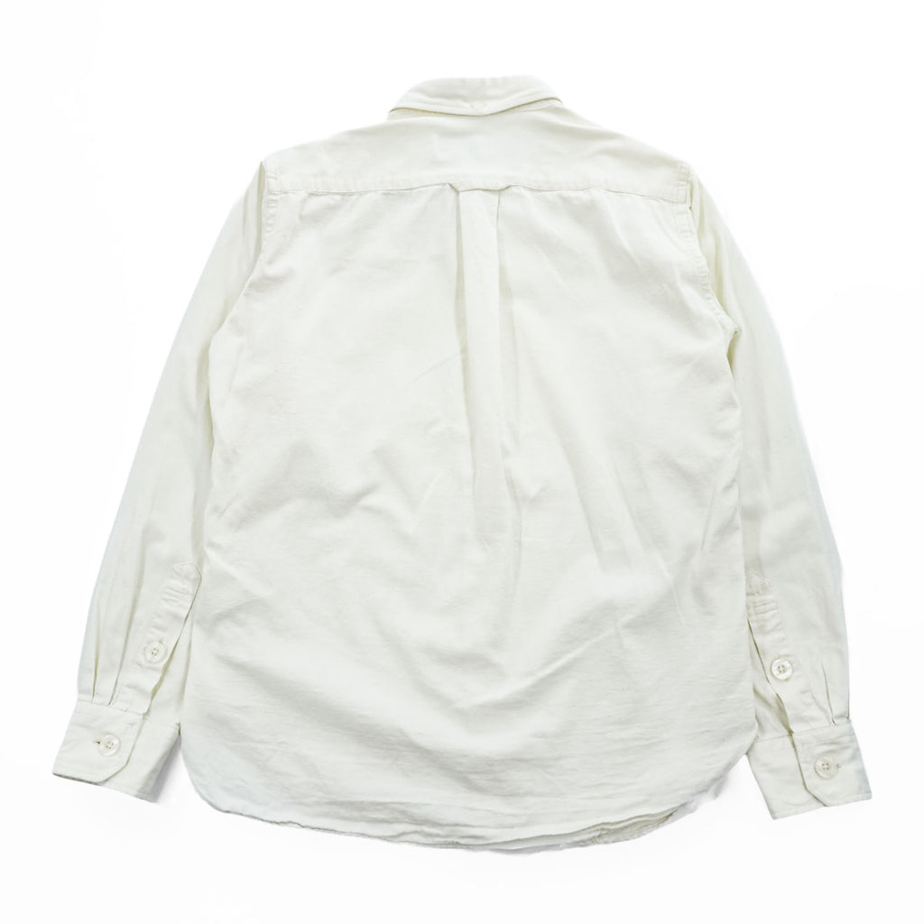 FAT 長袖 SLIMOX SOLID ボタンダウンシャツ SKINNY オフホワイト 生成り 胸ポケット