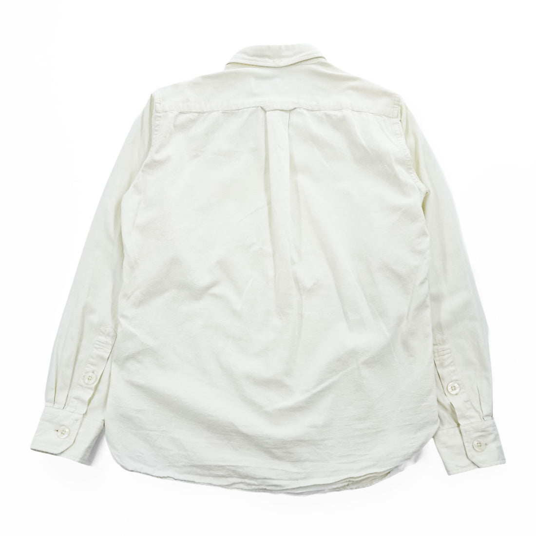 FAT 長袖 SLIMOX SOLID ボタンダウンシャツ SKINNY オフホワイト 生成り 胸ポケット
