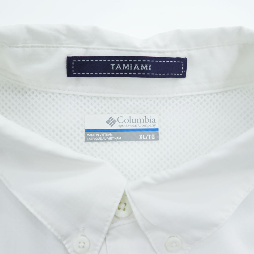 Columbia PFG TAMIAMI 2 半袖 フィッシングシャツ XL ホワイト メッシュ リップストップ OMNI-WICK 吸湿速乾 ボタンダウン FM7266
