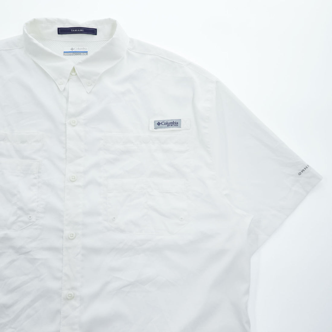Columbia PFG TAMIAMI 2 半袖 フィッシングシャツ XL ホワイト メッシュ リップストップ OMNI-WICK 吸湿速乾 ボタンダウン FM7266