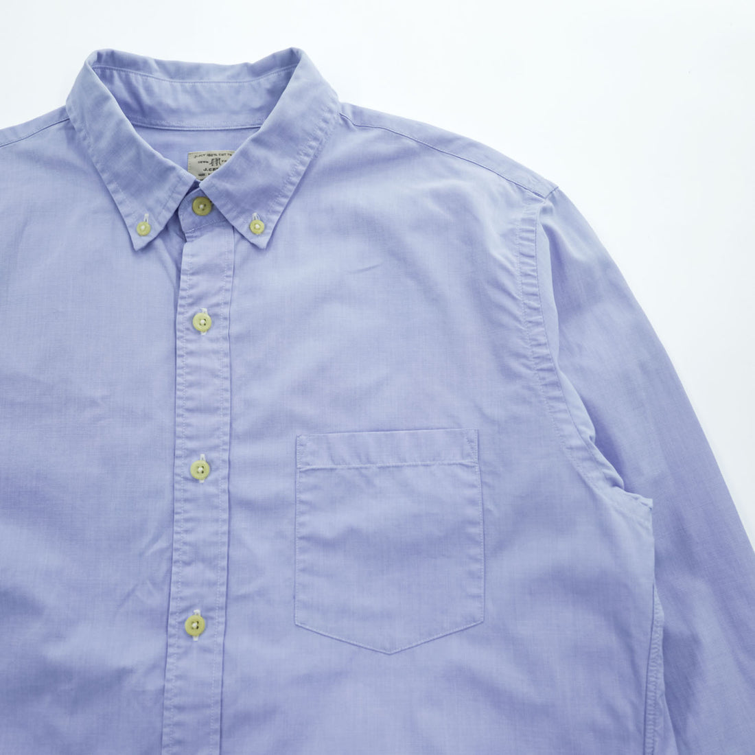 J.CREW 2-PLY 100% コットン 長袖 ボタンダウンシャツ M ライトブルー COTTON