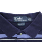 Polo Ralph Lauren 90年代 ヴィンテージ ボーダー ポロシャツ M ネイビー ブルー CUSTOM FIT 鹿の子
