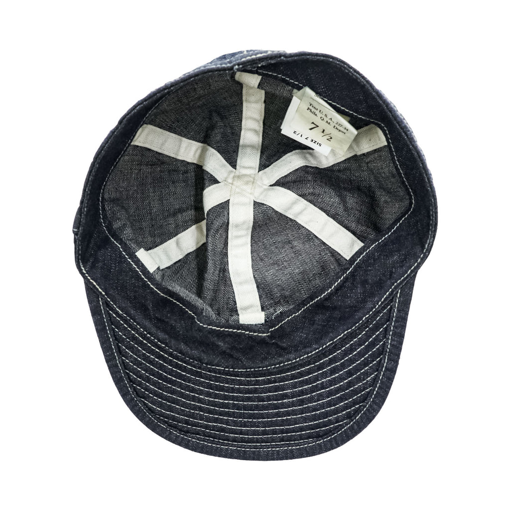 BUZZ RICKSON'S 日本製 メカニック キャップ デニム ARMY DENIM CAP インディゴ ブルー BR02308