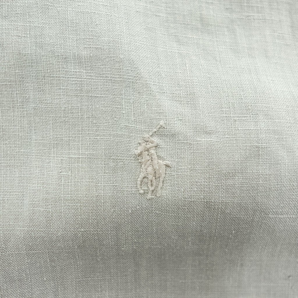 Ralph Lauren 90年代 ヴィンテージ BLAKE 半袖 リネン シャツ L ベージュ 麻100% スモールポニー ロゴ 刺繍