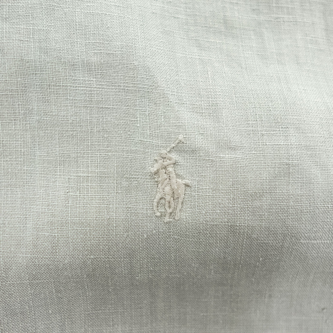 Ralph Lauren 90年代 ヴィンテージ BLAKE 半袖 リネン シャツ L ベージュ 麻100% スモールポニー ロゴ 刺繍