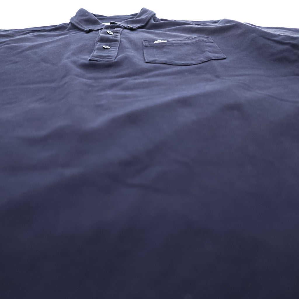 LACOSTE 日本製 ポロシャツ L ネイビー ワンポイントロゴ BD BIZ S/S POLO SHIRT ボタンダウン 鹿の子 KH701E