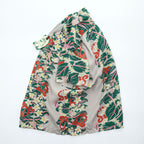 Sun Surf SS34858 Crown Flower Rayon Hawaiian Aloha Shirt Beige Green Made in Japan Size S