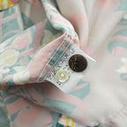 Sun Surf SS34858 Crown Flower Rayon Hawaiian Aloha Shirt Beige Green Made in Japan Size S