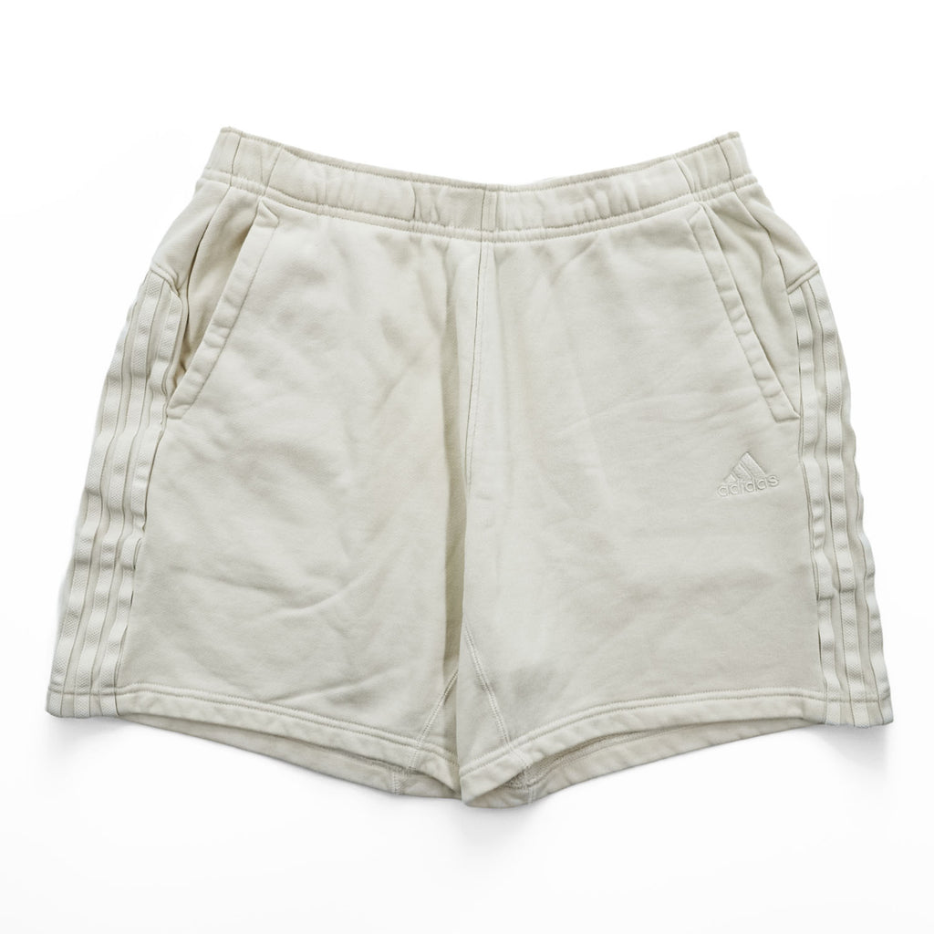 adidas KUE44 IT0917 3-Stripes Sweat Shorts Ivory Cotton Fleece Shorts Asia XL Made in Vietnam