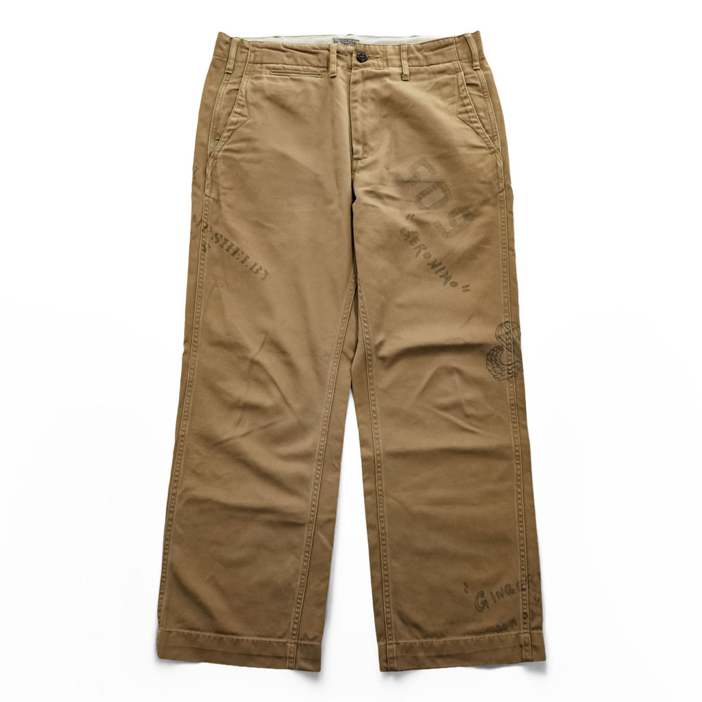 BUZZ RICKSON'S Japan-Made Chino Pants, Size M, Beige, Hand-Painted Chinos, BEAMS Exclusive, BR41013