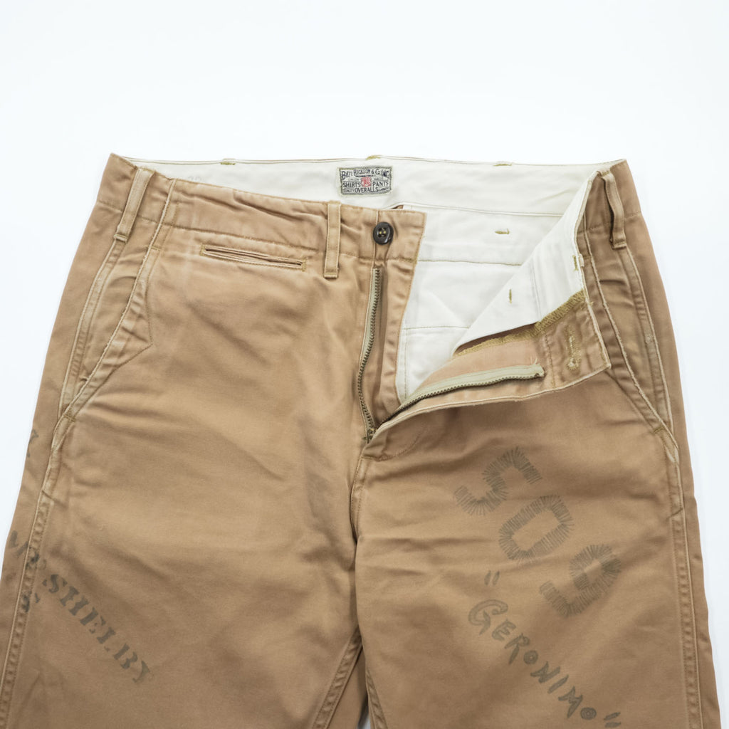BUZZ RICKSON'S Japan-Made Chino Pants, Size M, Beige, Hand-Painted Chinos, BEAMS Exclusive, BR41013